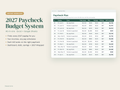 2027 Paycheck Budget System: Spreadsheet + 26 Printable Pages