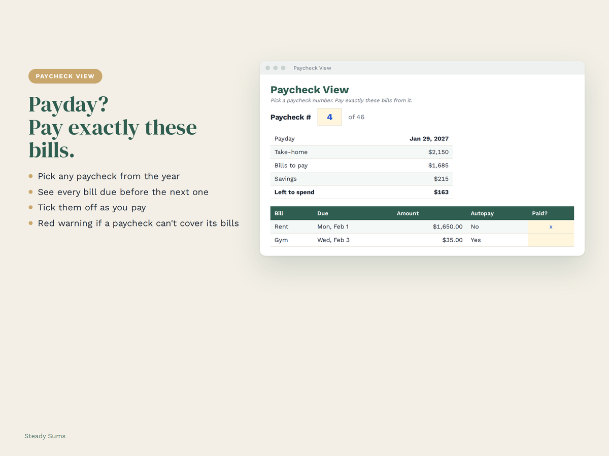 2027 Paycheck Budget System: Spreadsheet + 26 Printable Pages