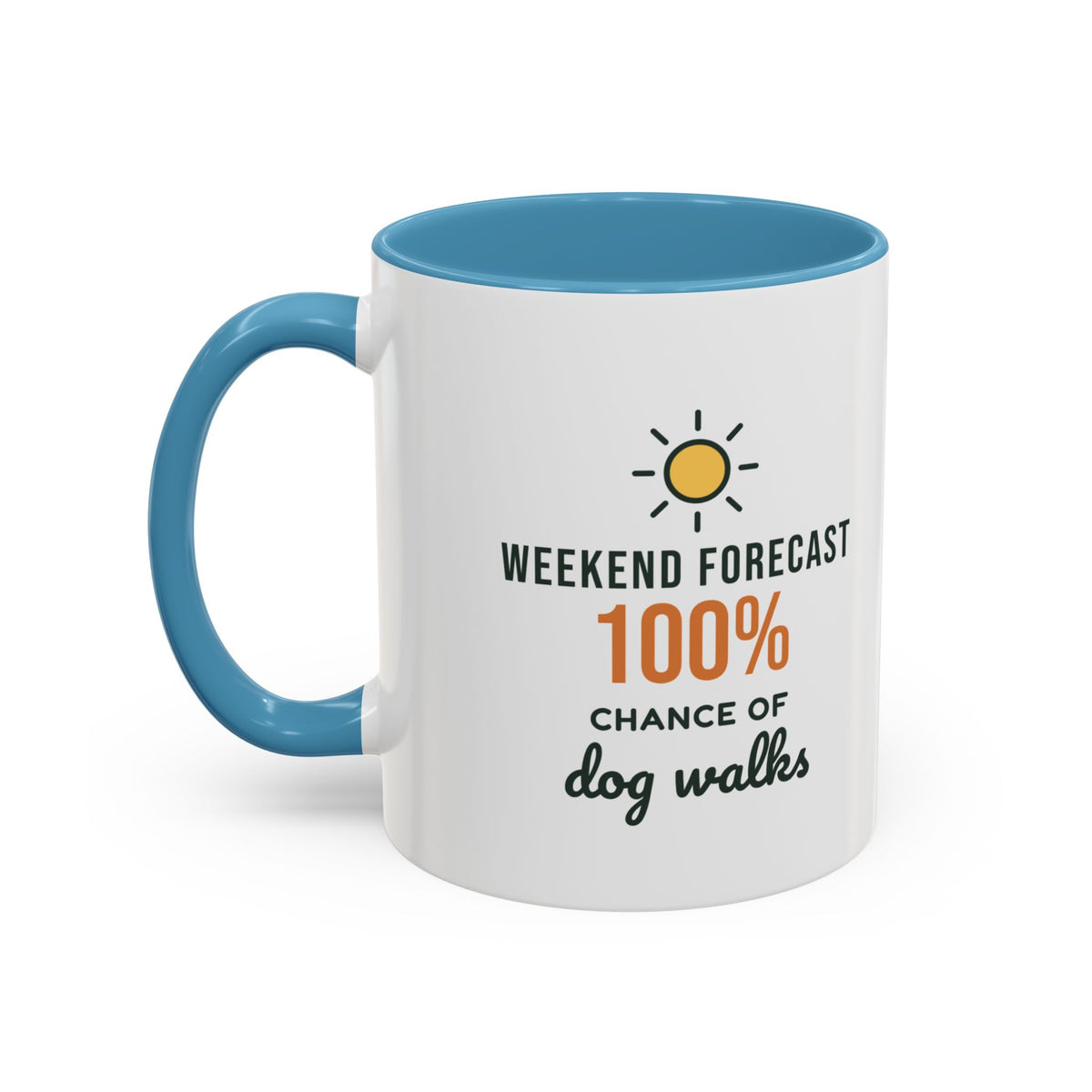 Weekend Forecast 100% Chance of Dog Walks Mug, Funny Dog Owner Coffee Mug, Dog Lover Gift, Dog Walker Cup