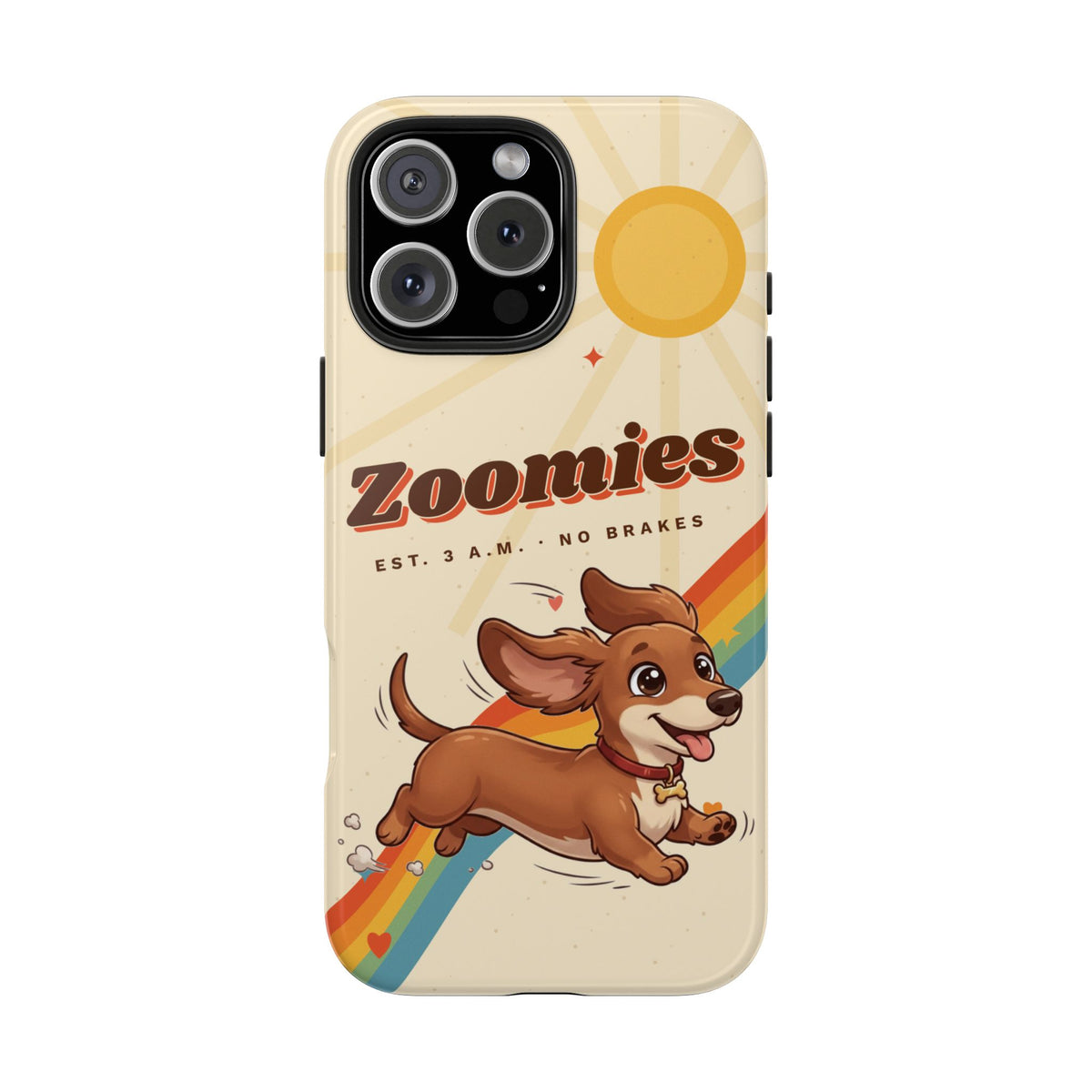 Dachshund Phone Case, Cute Wiener Dog iPhone Case, Retro Zoomies Doxie Gift, Tough iPhone 16 15 Case, Dachshund Mom Gift