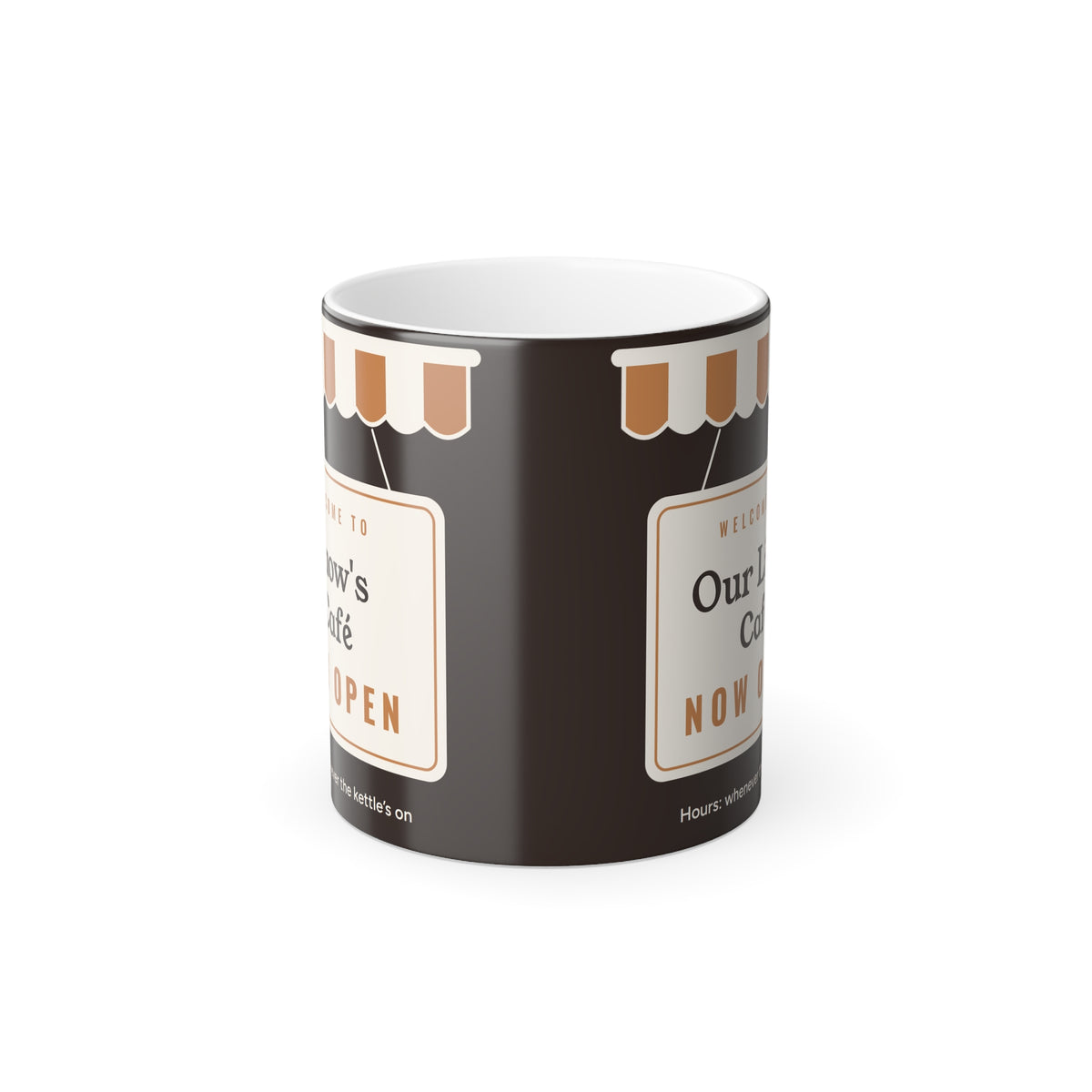Personalized Café Heat Reveal Mug, Custom Name Color Changing Coffee Mug, Home Café Gift for Coffee Lover
