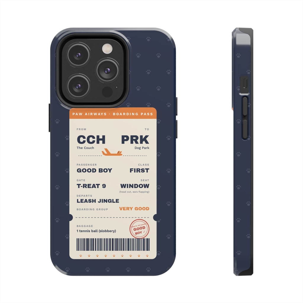 Funny Dog Phone Case, Boarding Pass iPhone Case, Good Boy Dog Lover Gift, Travel Dog Mom Gift, Tough iPhone 16 15 14 Case