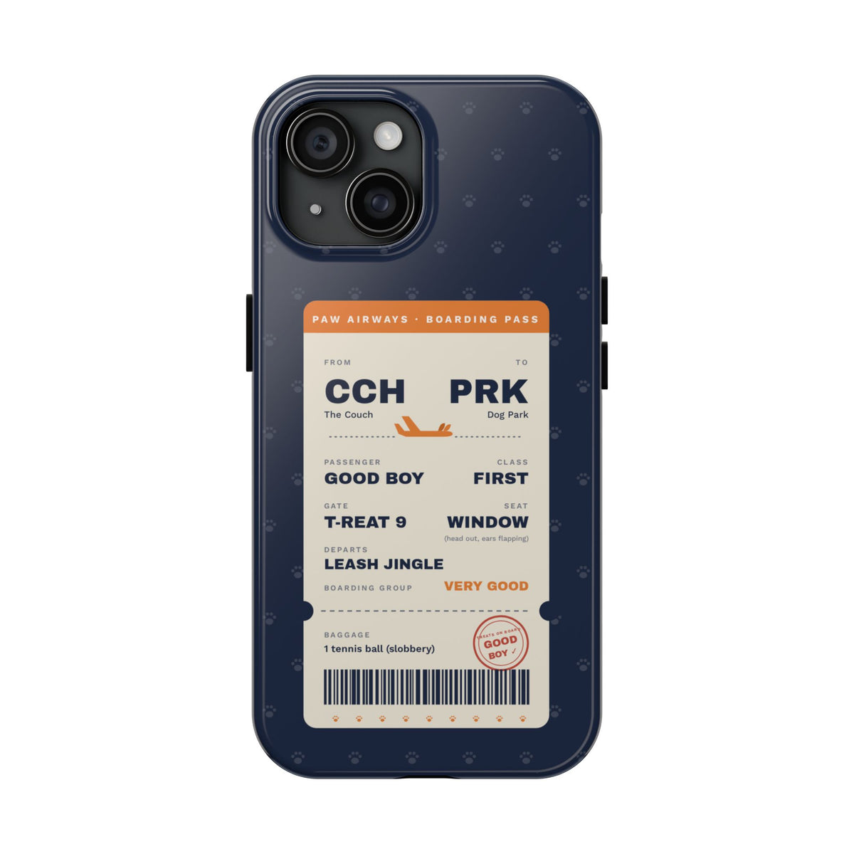 Funny Dog Phone Case, Boarding Pass iPhone Case, Good Boy Dog Lover Gift, Travel Dog Mom Gift, Tough iPhone 16 15 14 Case