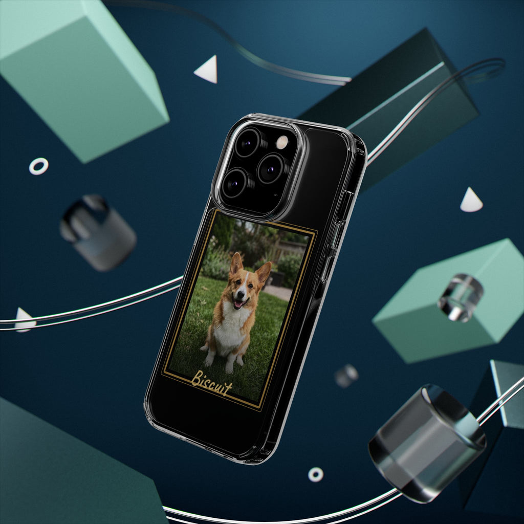 Clear Pet Photo Phone Case, Custom Dog Picture iPhone Case with Name, Personalized Transparent Pet Case, Dog Mom Gift