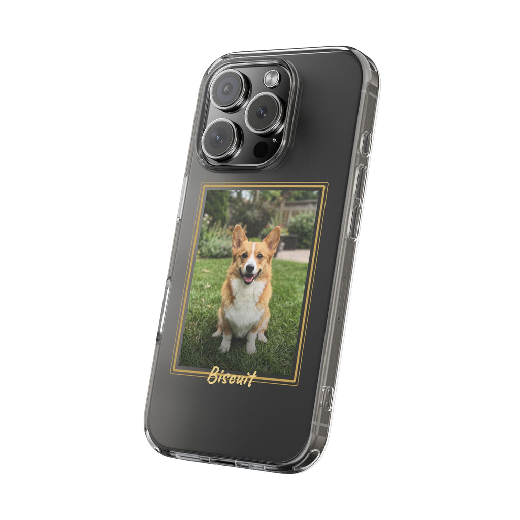 Clear Pet Photo Phone Case, Custom Dog Picture iPhone Case with Name, Personalized Transparent Pet Case, Dog Mom Gift
