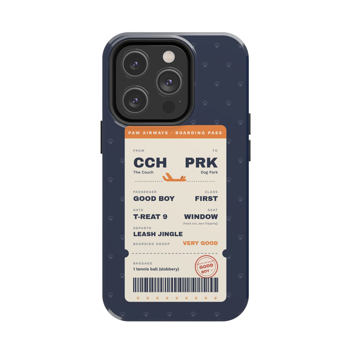 Funny Dog Phone Case, Boarding Pass iPhone Case, Good Boy Dog Lover Gift, Travel Dog Mom Gift, Tough iPhone 16 15 14 Case