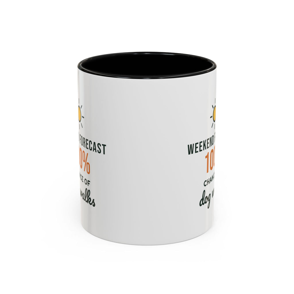 Weekend Forecast 100% Chance of Dog Walks Mug, Funny Dog Owner Coffee Mug, Dog Lover Gift, Dog Walker Cup