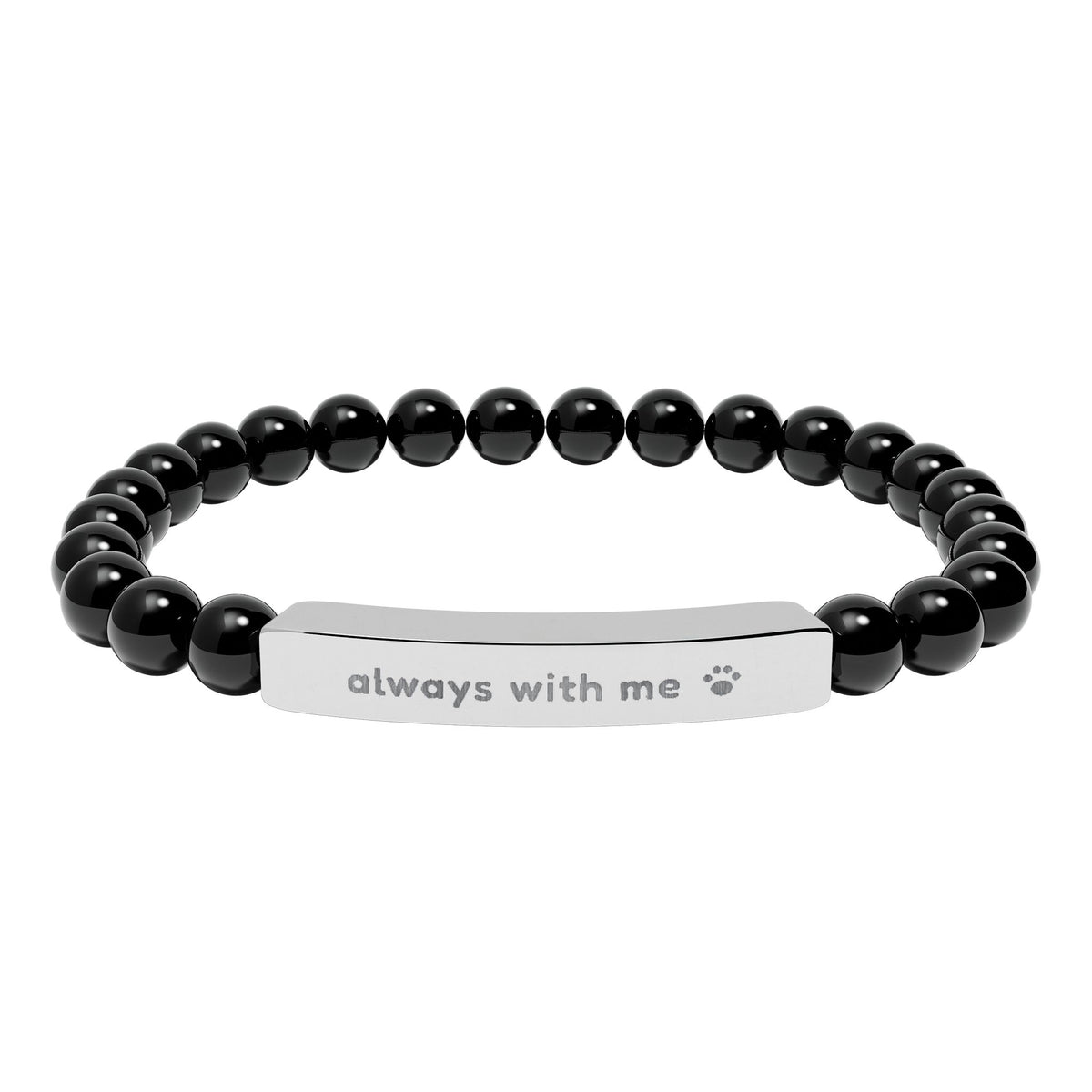Pet Memorial Bracelet, Always With Me Engraved Stone Bracelet, Pet Loss Gift, Sympathy Gift for Dog or Cat Loss