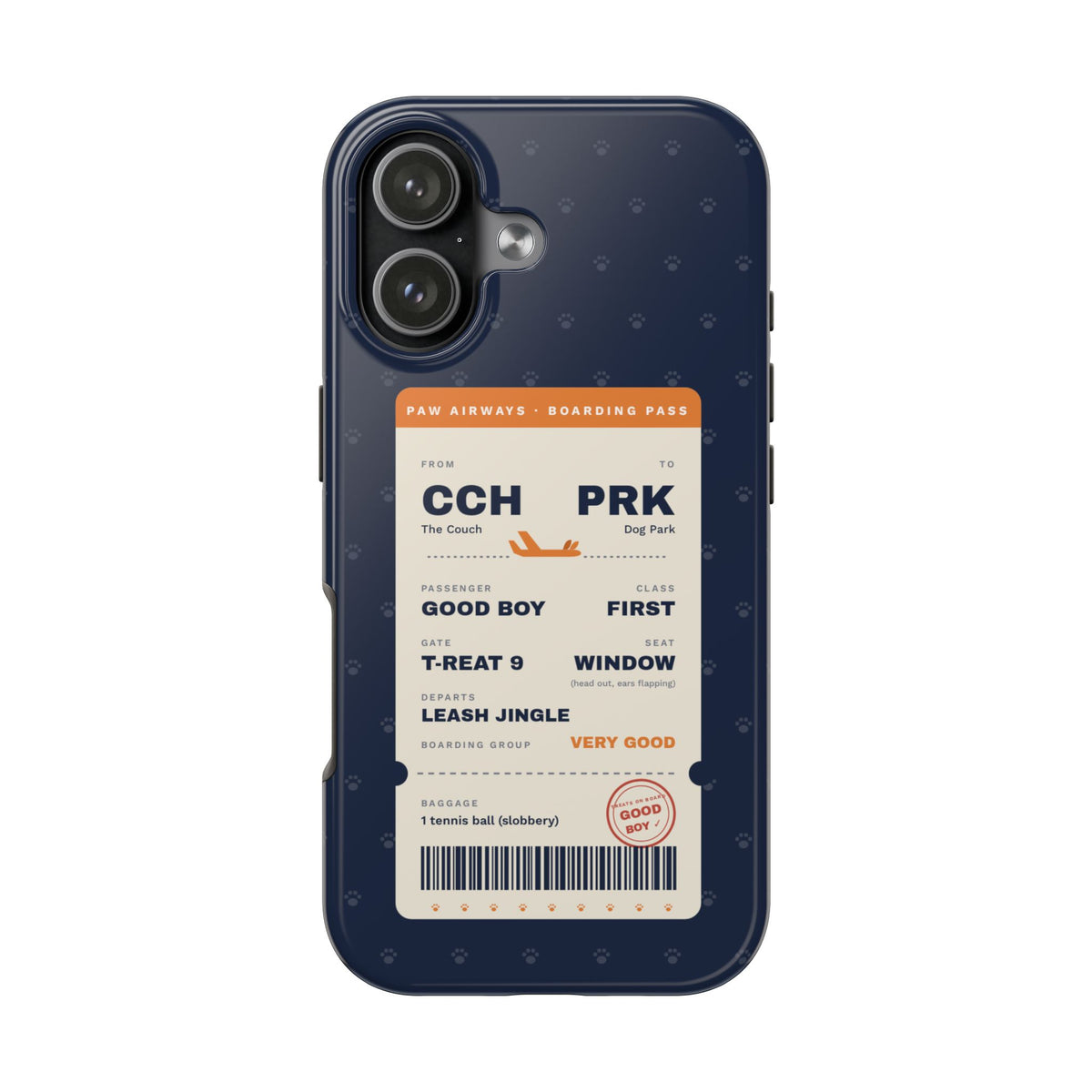 Funny Dog Phone Case, Boarding Pass iPhone Case, Good Boy Dog Lover Gift, Travel Dog Mom Gift, Tough iPhone 16 15 14 Case