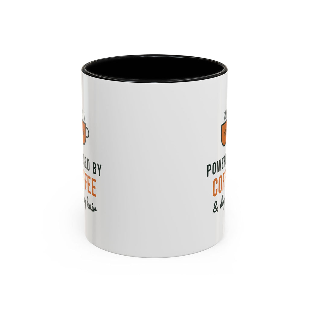 Powered By Coffee and Dog Hair Mug, Funny Dog Lover Coffee Mug, Dog Mom Gift, Coffee Lover Cup