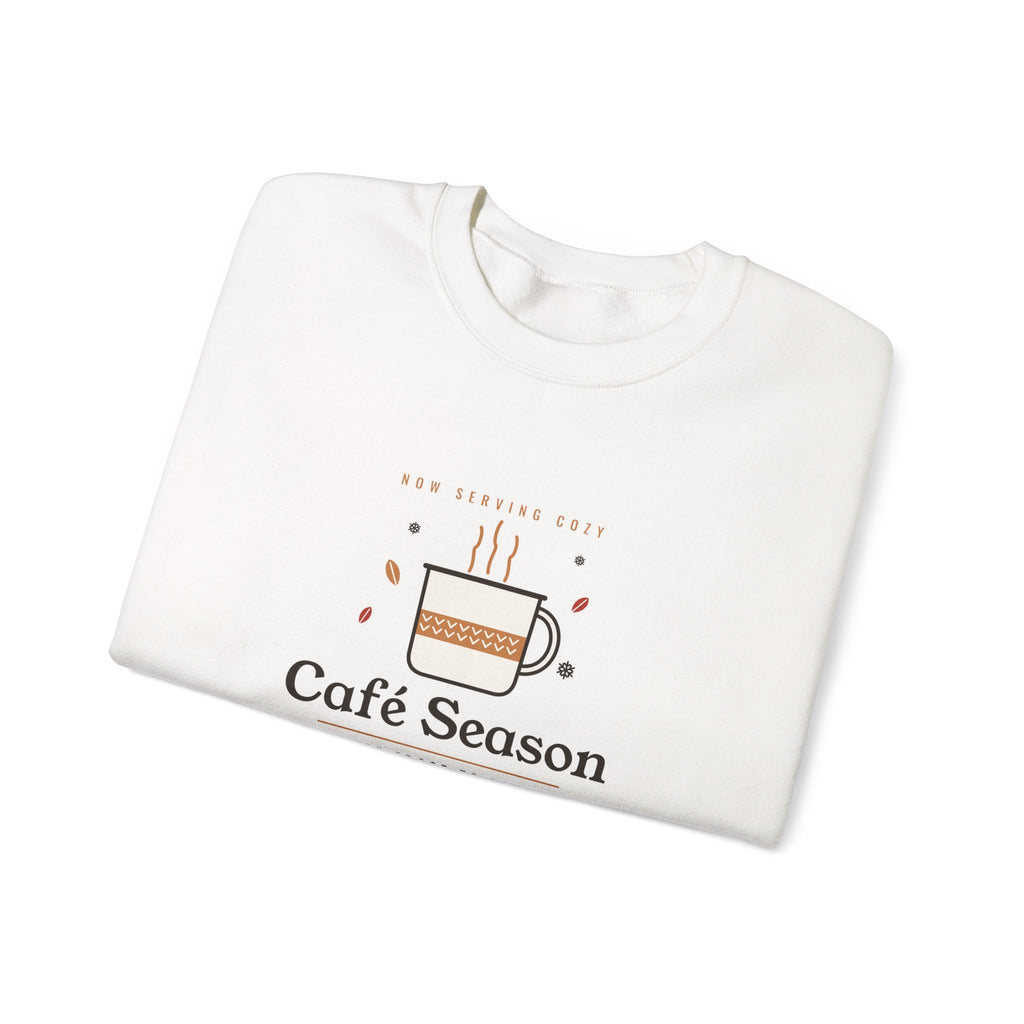 Café Season Sweatshirt, Cozy Fall and Winter Coffee Crewneck, Coffee Shop Sweater, Gift for Coffee Lovers