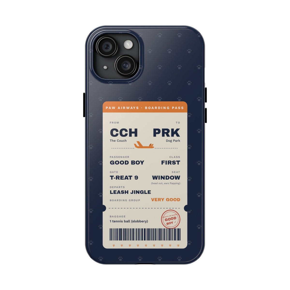Funny Dog Phone Case, Boarding Pass iPhone Case, Good Boy Dog Lover Gift, Travel Dog Mom Gift, Tough iPhone 16 15 14 Case