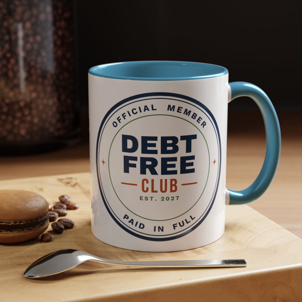 Debt Free Club Mug, Funny Budget Coffee Mug, Money Saving Gift, Personal Finance Gift, 11oz Ceramic Mug