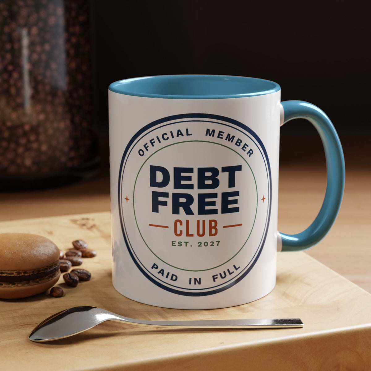 Debt Free Club Mug, Funny Budget Coffee Mug, Money Saving Gift, Personal Finance Gift, 11oz Ceramic Mug