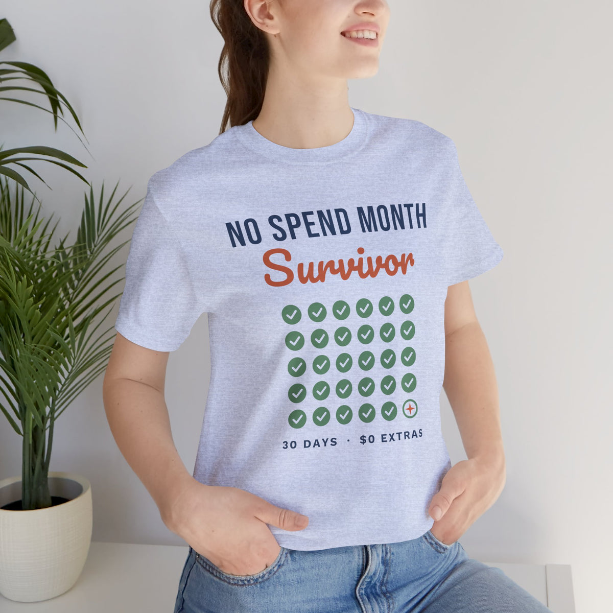 No Spend Month Survivor Shirt, Funny Budget T-Shirt, Money Saving Gift, Personal Finance Tee, Unisex Comfort Cotton