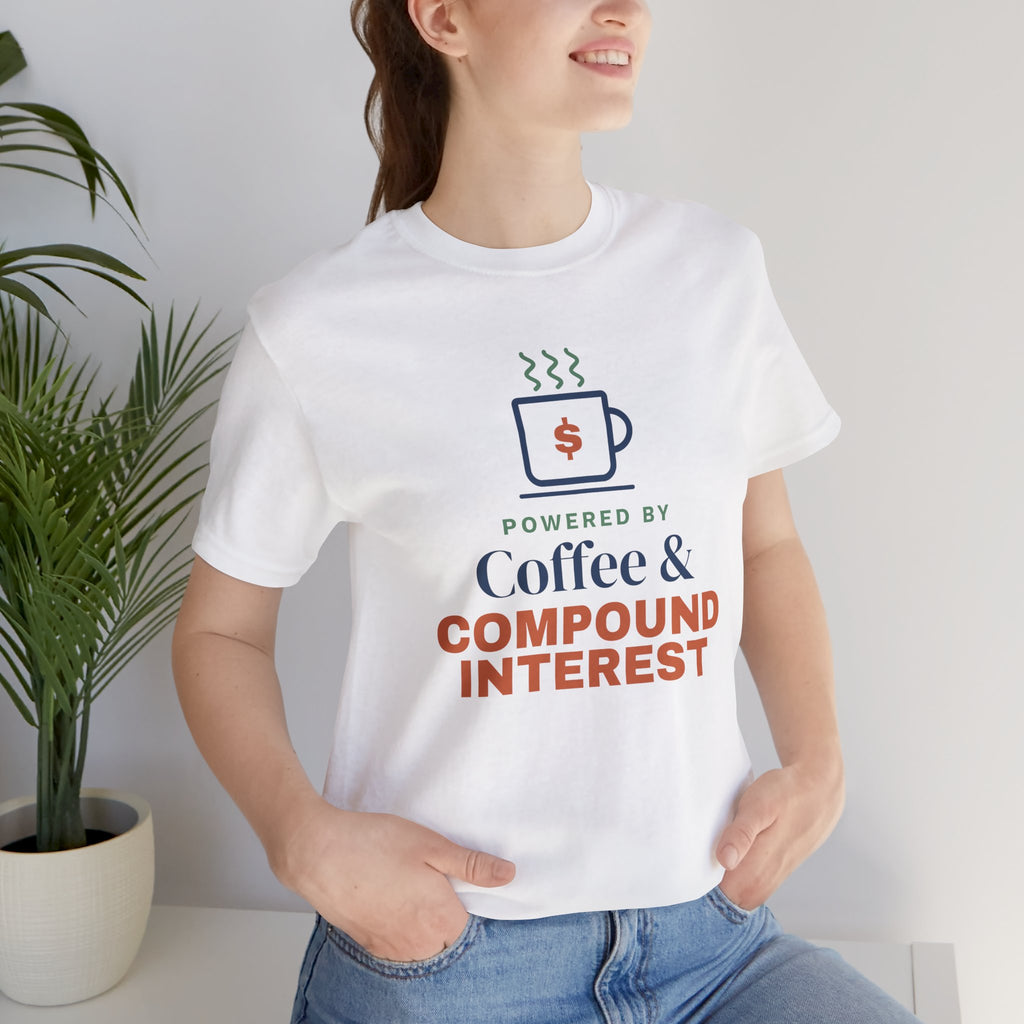 Coffee and Compound Interest Shirt, Funny Budget T-Shirt, Money Saving Gift, Personal Finance Tee, Unisex Comfort Cotton