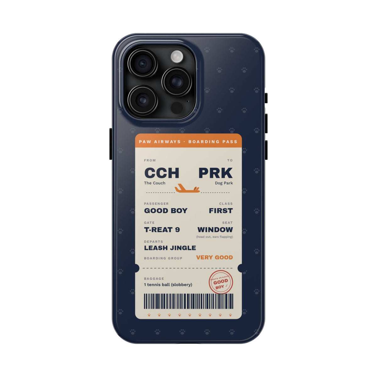 Funny Dog Phone Case, Boarding Pass iPhone Case, Good Boy Dog Lover Gift, Travel Dog Mom Gift, Tough iPhone 16 15 14 Case