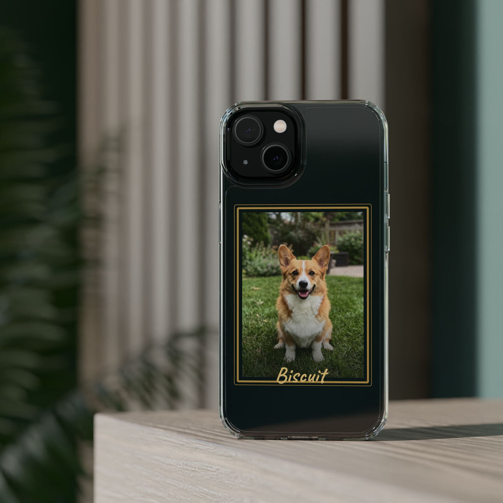 Clear Pet Photo Phone Case, Custom Dog Picture iPhone Case with Name, Personalized Transparent Pet Case, Dog Mom Gift