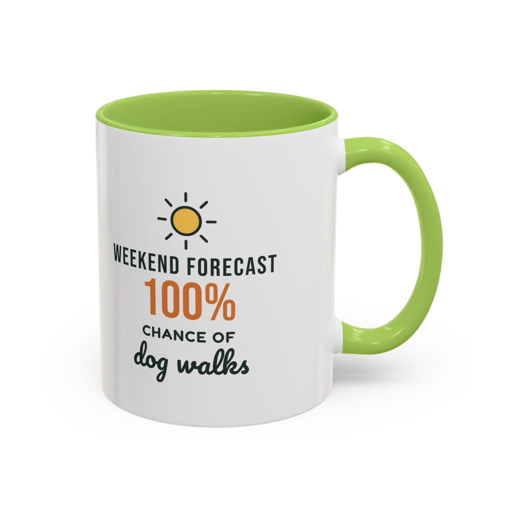 Weekend Forecast 100% Chance of Dog Walks Mug, Funny Dog Owner Coffee Mug, Dog Lover Gift, Dog Walker Cup