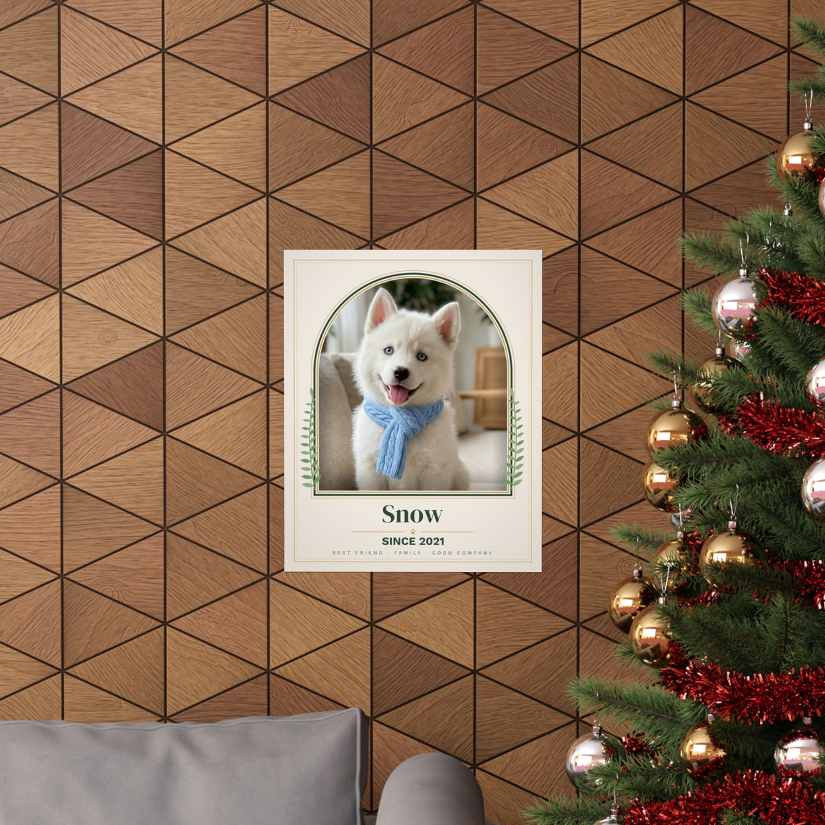 Custom Pet Portrait from Photo, Personalized Dog Portrait with Name, Cat Portrait Print, Pet Memorial Gift, Dog Mom Gift, Arch Pet Poster