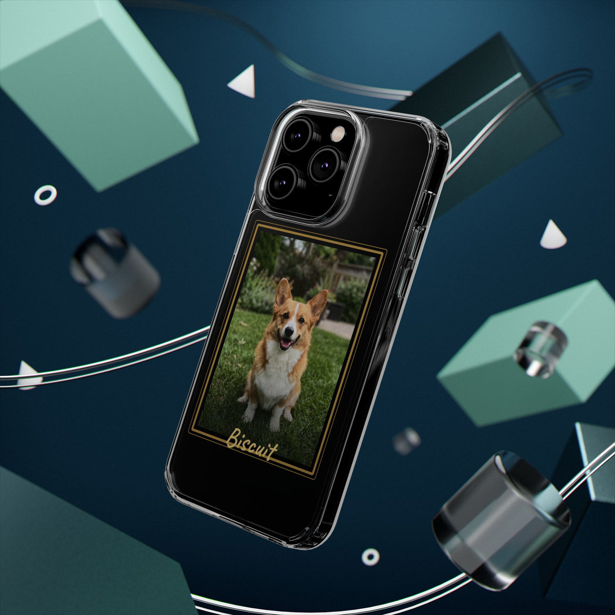 Clear Pet Photo Phone Case, Custom Dog Picture iPhone Case with Name, Personalized Transparent Pet Case, Dog Mom Gift
