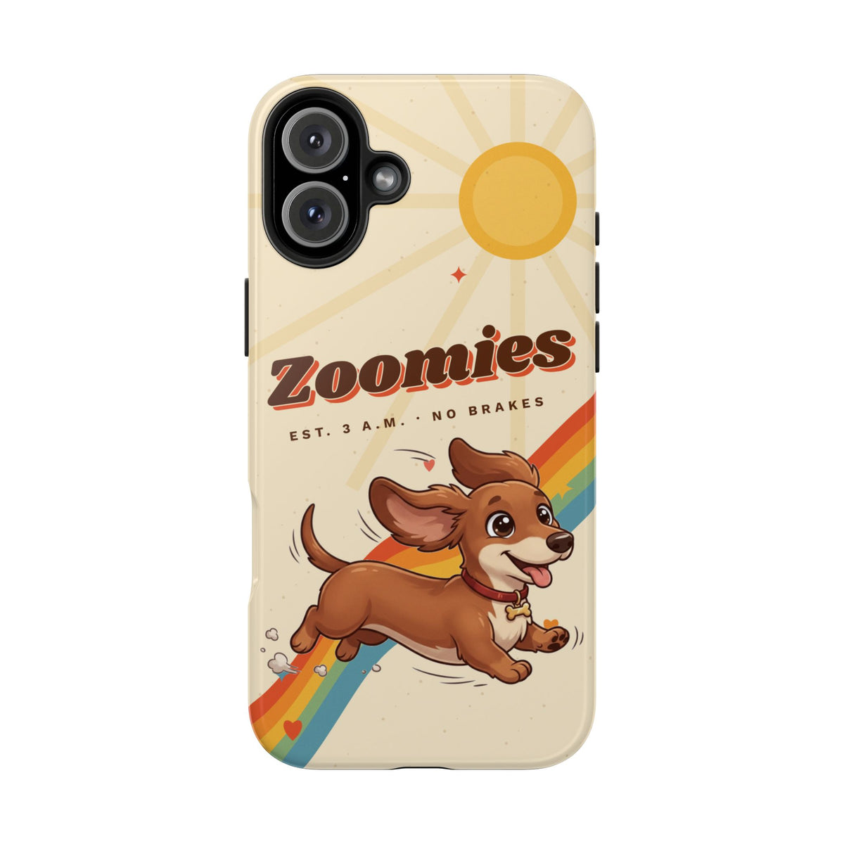 Dachshund Phone Case, Cute Wiener Dog iPhone Case, Retro Zoomies Doxie Gift, Tough iPhone 16 15 Case, Dachshund Mom Gift