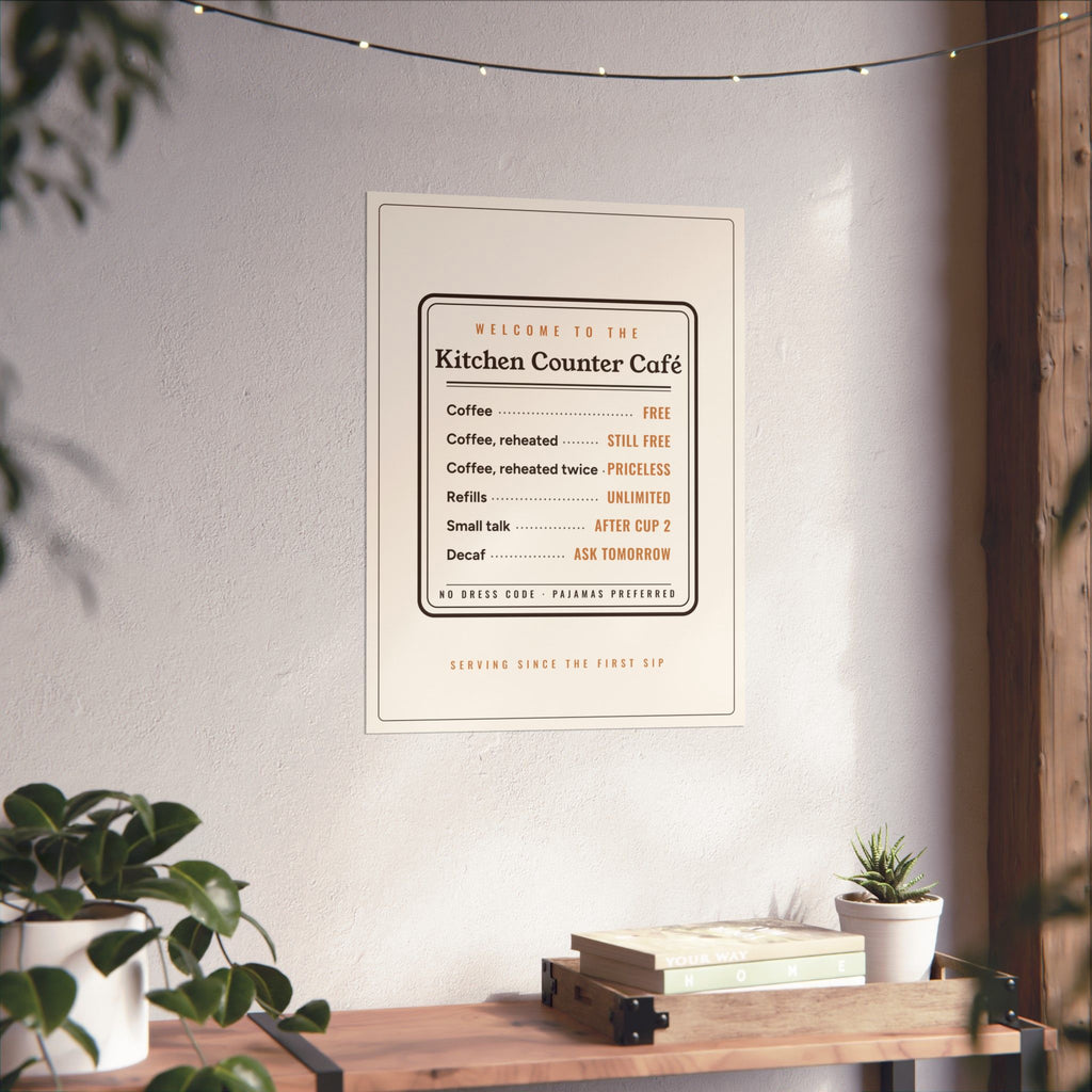 Coffee Bar Decor Gift, Kitchen Counter Café Menu Poster, Funny Coffee Sign Wall Art, Coffee Station Kitchen Print