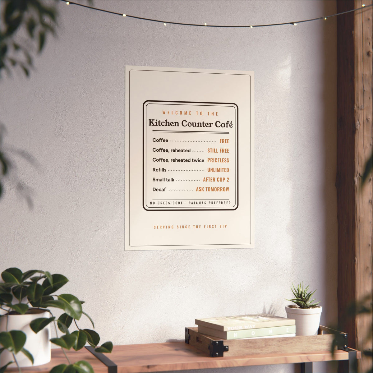 Coffee Bar Decor Gift, Kitchen Counter Café Menu Poster, Funny Coffee Sign Wall Art, Coffee Station Kitchen Print