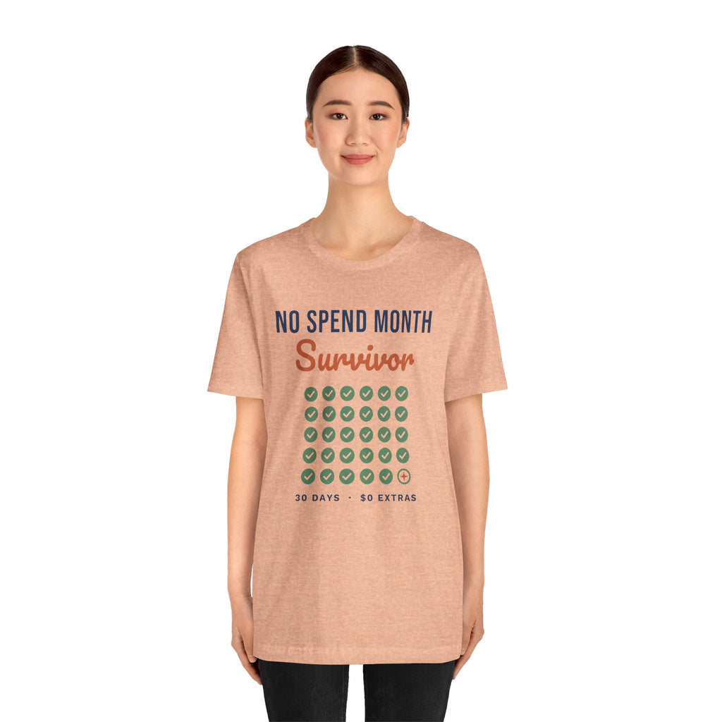 No Spend Month Survivor Shirt, Funny Budget T-Shirt, Money Saving Gift, Personal Finance Tee, Unisex Comfort Cotton