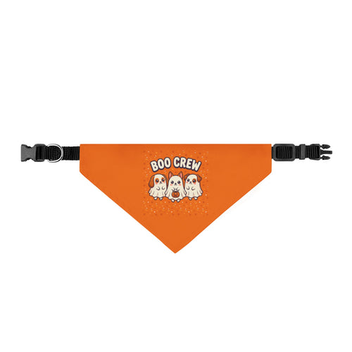 Boo Crew Dog Bandana, Cute Ghost Dog Halloween Bandana, Easy Dog Costume, Pumpkin Orange Pet Bandana, Halloween Dog Gift