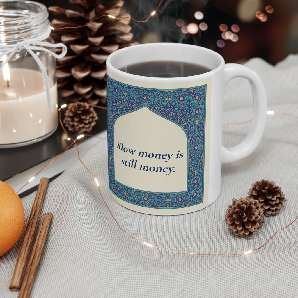 Personalized Savings Goal Mug, Persian Tile Coffee Mug, Custom House Fund Gift for Savers