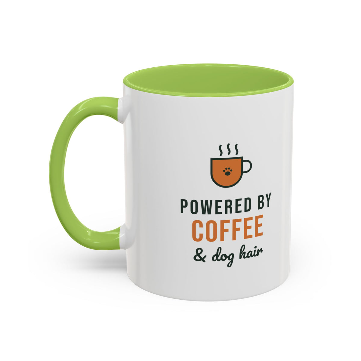 Powered By Coffee and Dog Hair Mug, Funny Dog Lover Coffee Mug, Dog Mom Gift, Coffee Lover Cup