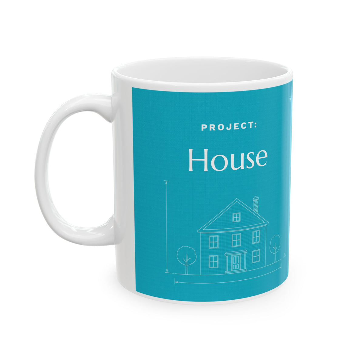 Personalized House Fund Mug, Blueprint House Coffee Mug, New Home Savings Goal Gift