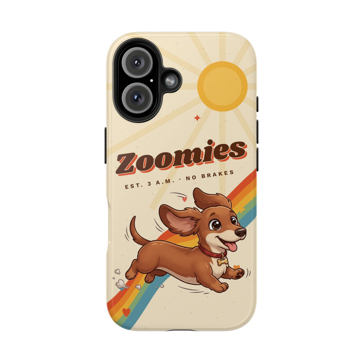 Dachshund Phone Case, Cute Wiener Dog iPhone Case, Retro Zoomies Doxie Gift, Tough iPhone 16 15 Case, Dachshund Mom Gift