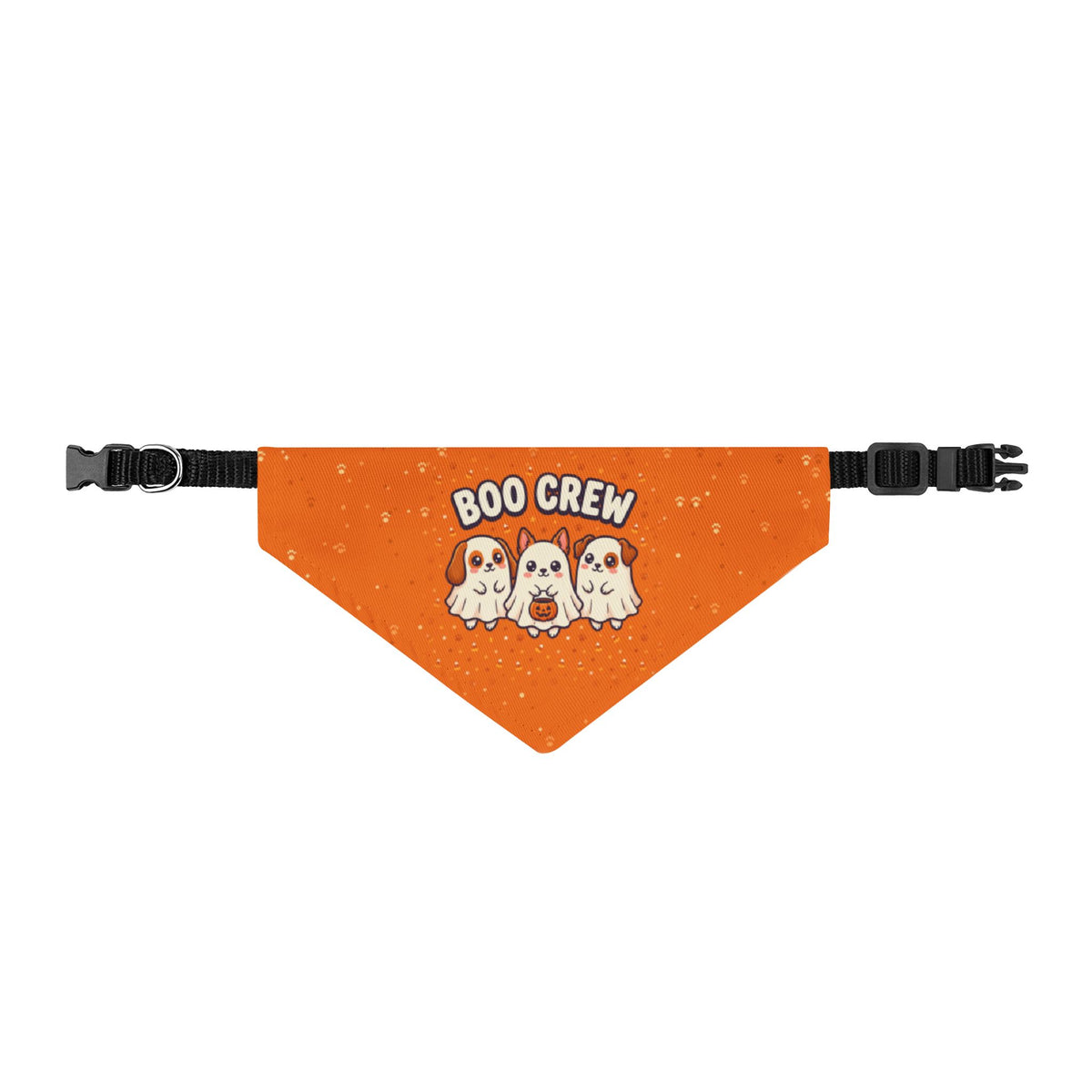 Boo Crew Dog Bandana, Cute Ghost Dog Halloween Bandana, Easy Dog Costume, Pumpkin Orange Pet Bandana, Halloween Dog Gift