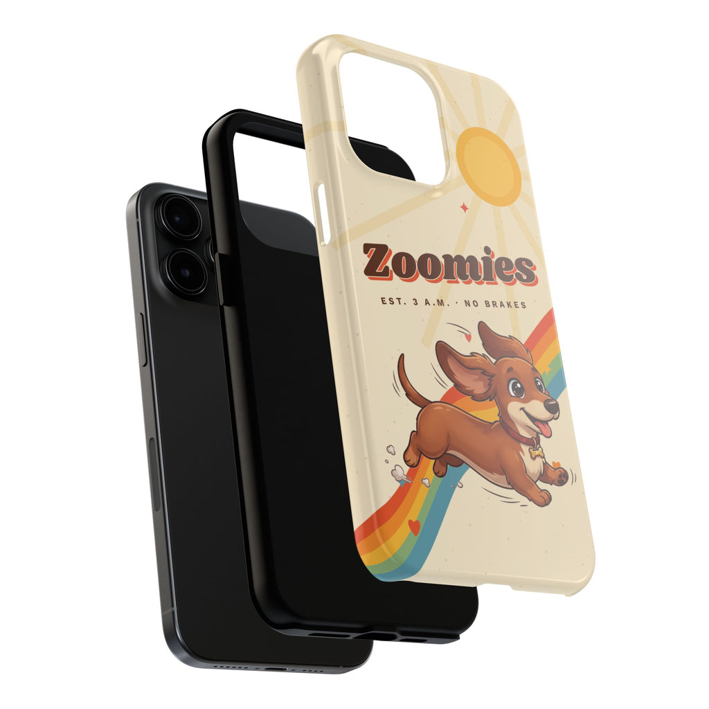 Dachshund Phone Case, Cute Wiener Dog iPhone Case, Retro Zoomies Doxie Gift, Tough iPhone 16 15 Case, Dachshund Mom Gift