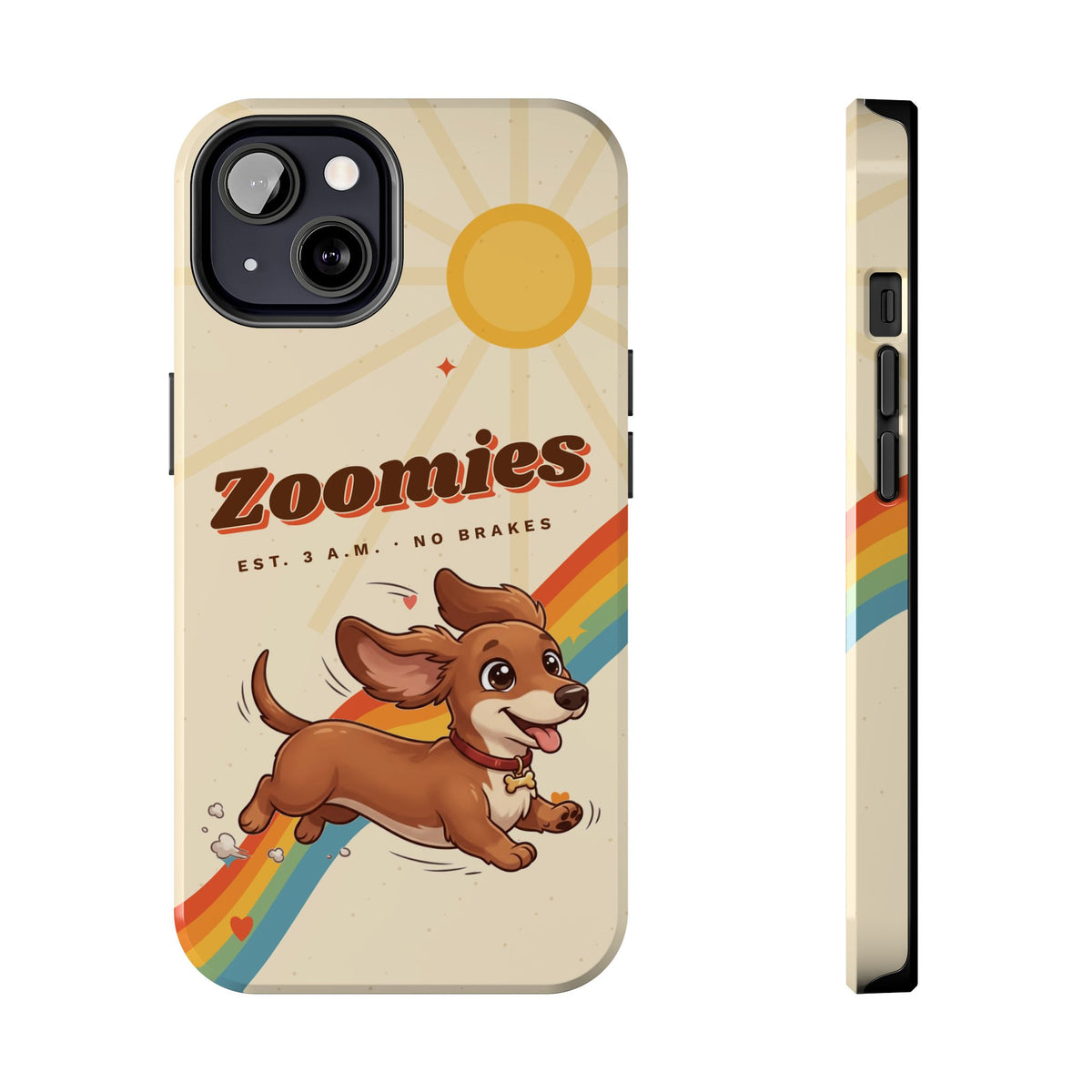 Dachshund Phone Case, Cute Wiener Dog iPhone Case, Retro Zoomies Doxie Gift, Tough iPhone 16 15 Case, Dachshund Mom Gift