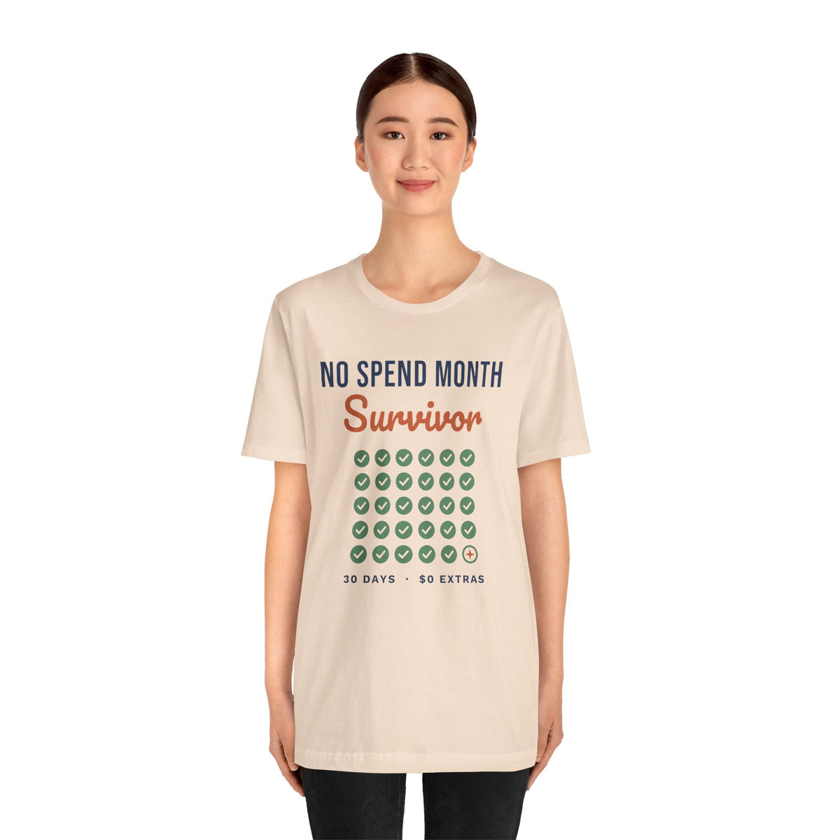 No Spend Month Survivor Shirt, Funny Budget T-Shirt, Money Saving Gift, Personal Finance Tee, Unisex Comfort Cotton