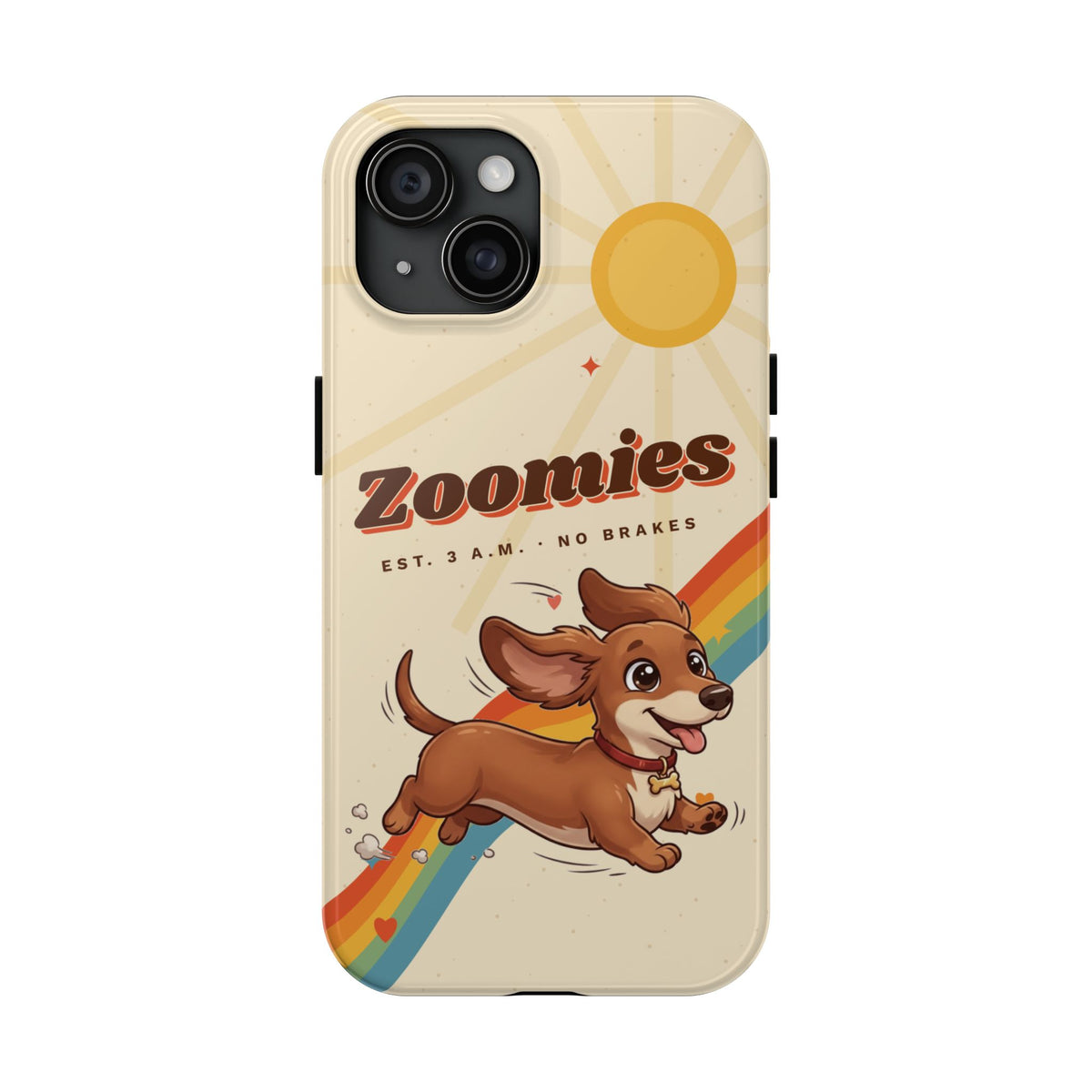 Dachshund Phone Case, Cute Wiener Dog iPhone Case, Retro Zoomies Doxie Gift, Tough iPhone 16 15 Case, Dachshund Mom Gift