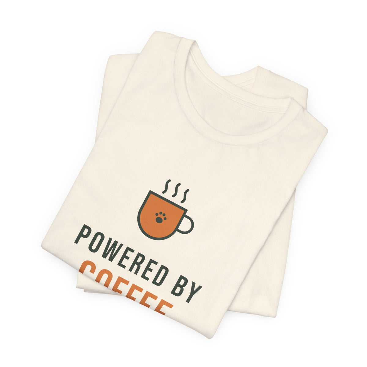 Powered By Coffee and Dog Hair Shirt, Funny Dog Mom Tee, Coffee Lover Dog Owner T-Shirt, Dog Lover Gift
