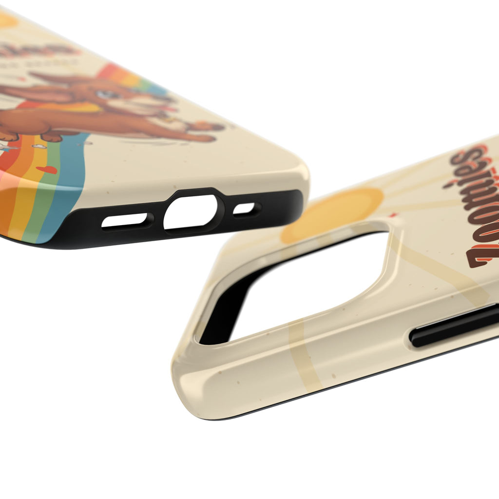 Dachshund Phone Case, Cute Wiener Dog iPhone Case, Retro Zoomies Doxie Gift, Tough iPhone 16 15 Case, Dachshund Mom Gift