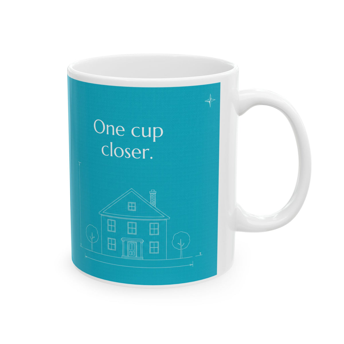 Personalized House Fund Mug, Blueprint House Coffee Mug, New Home Savings Goal Gift