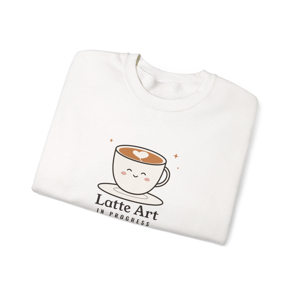 Latte Art in Progress Sweatshirt, Cute Coffee Crewneck, Funny Home Barista Gift for Coffee Lovers