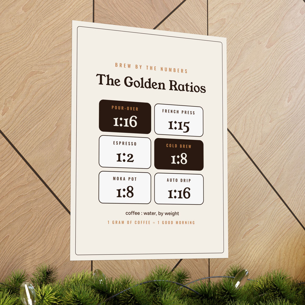 Coffee Nerd Gift, Coffee Brew Ratio Poster, Pour Over French Press Espresso Ratio Wall Art, Coffee Bar Decor Print