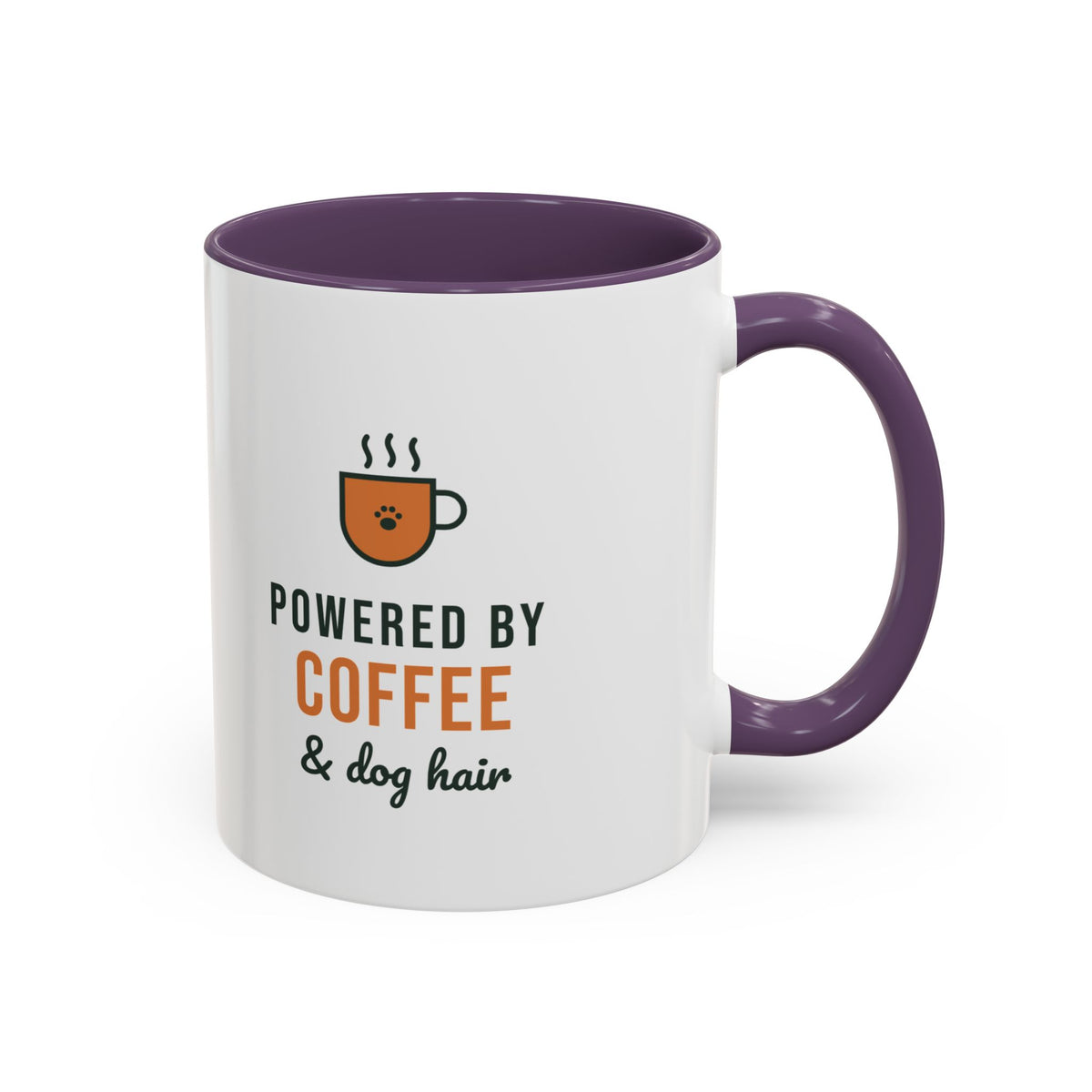 Powered By Coffee and Dog Hair Mug, Funny Dog Lover Coffee Mug, Dog Mom Gift, Coffee Lover Cup