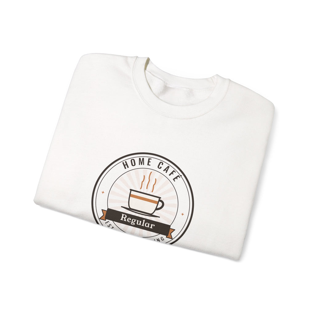 Retro Home Café Sweatshirt, Home Café Regular Coffee Badge Crewneck, Cozy Coffee Sweater, Latte Lover Gift