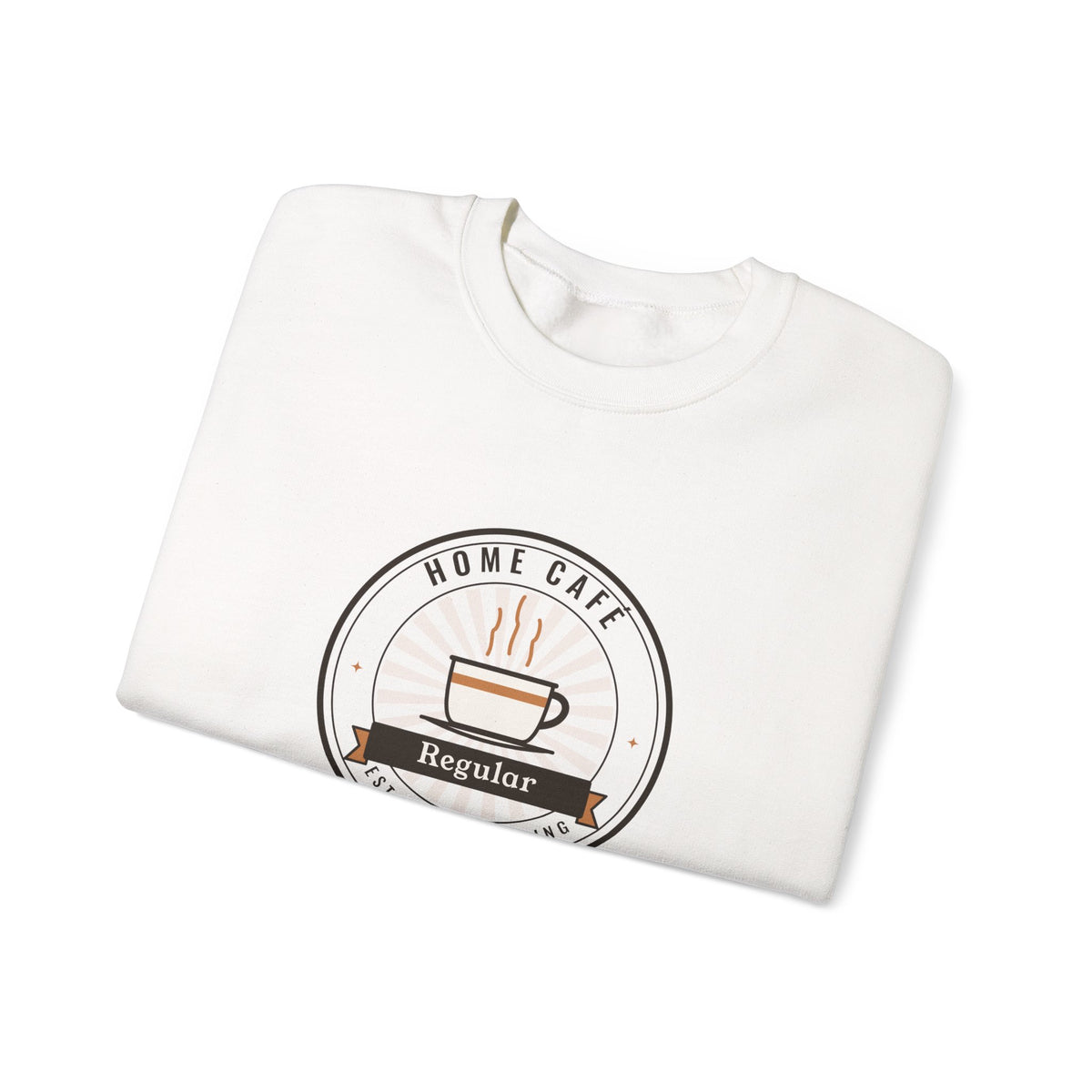 Retro Home Café Sweatshirt, Home Café Regular Coffee Badge Crewneck, Cozy Coffee Sweater, Latte Lover Gift