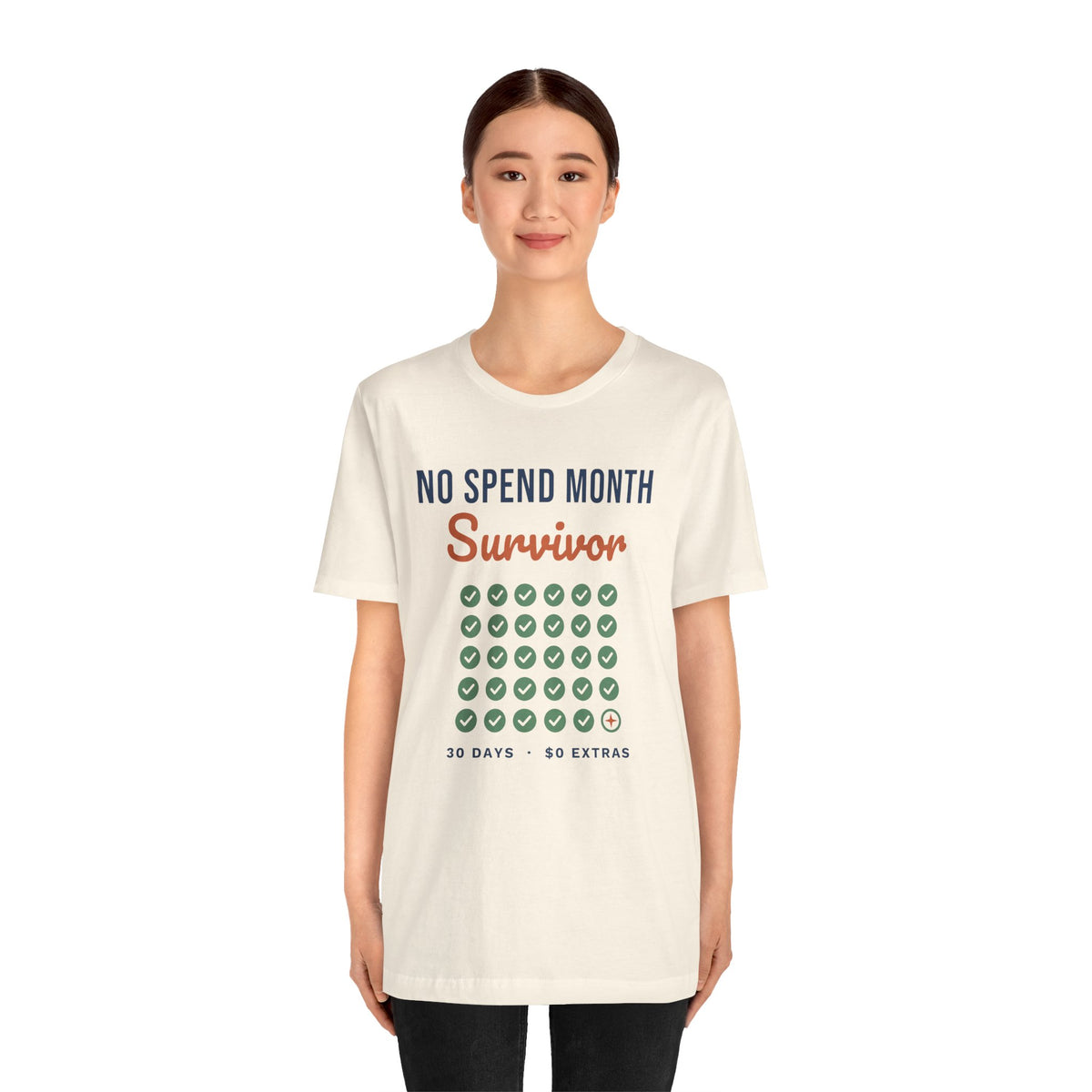 No Spend Month Survivor Shirt, Funny Budget T-Shirt, Money Saving Gift, Personal Finance Tee, Unisex Comfort Cotton