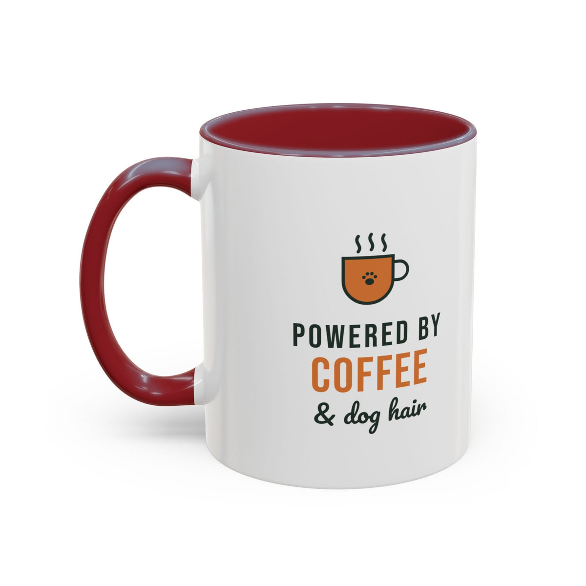 Powered By Coffee and Dog Hair Mug, Funny Dog Lover Coffee Mug, Dog Mom Gift, Coffee Lover Cup
