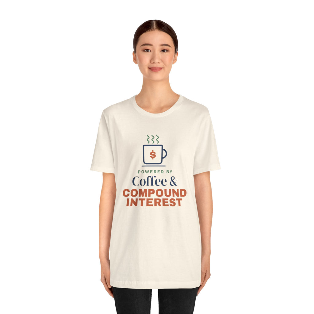 Coffee and Compound Interest Shirt, Funny Budget T-Shirt, Money Saving Gift, Personal Finance Tee, Unisex Comfort Cotton